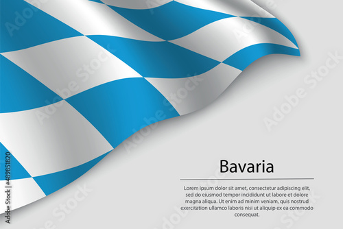 Wave flag of Bavaria is a state of Germany. Banner or ribbon