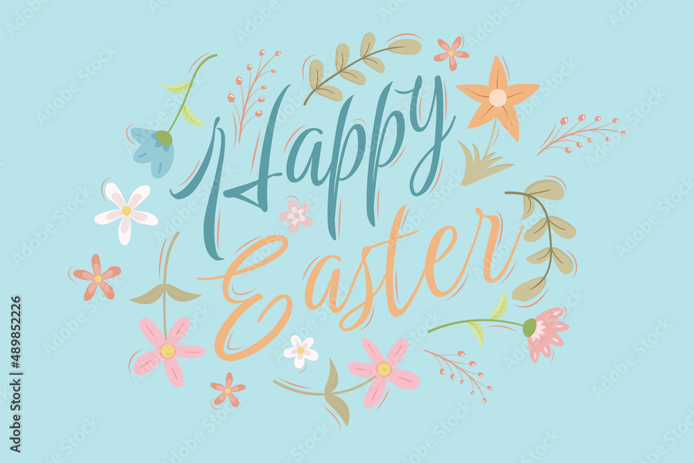 Happy easter background in flat design