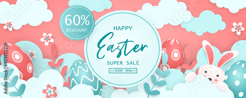 Easter sale horizontal banner template