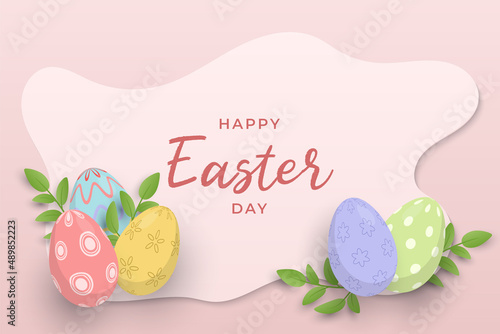 Happy easter background in paper style