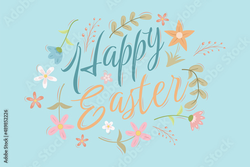 Happy easter background in flat design