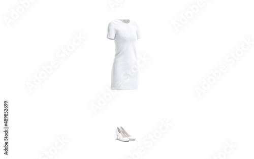 Blank white dress and high heels shoes mockup, side view © Alexandr Bognat