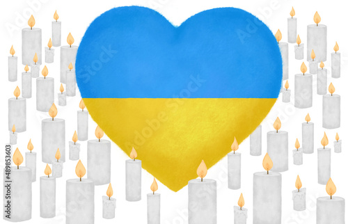 Light up candles,praying for Ukraine  photo