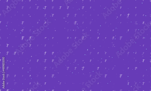 Wallpaper Mural Seamless background pattern of evenly spaced white figure skating symbols of different sizes and opacity. Vector illustration on deep purple background with stars Torontodigital.ca