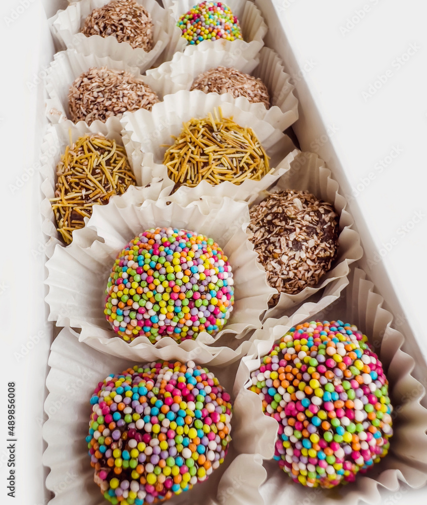 Energy balls. Truffles of dates, walnuts and cocoa . Healthy dessert, sugar-free