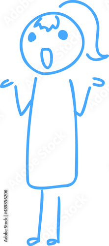 【黒線】手抜き手書き女性人物イラスト【さぁ？】