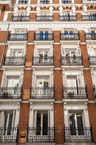 Building facade with unique balconies