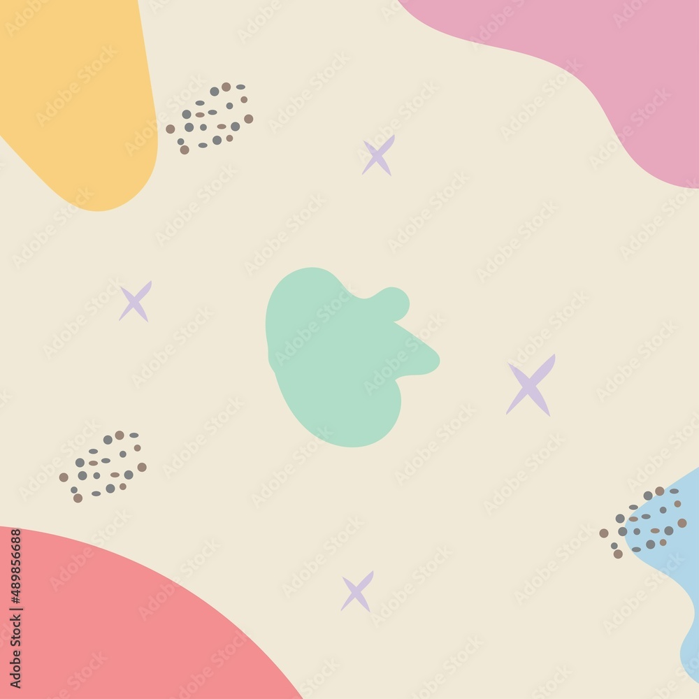 Fototapeta premium abstract background. Hand drawn various shapes and doodle objects. Modern contemporary trendy vector illustration. Each background is isolated. pastel colors