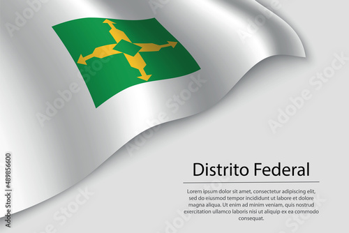 Wave flag of Distrito Federal is a state of Brazi photo