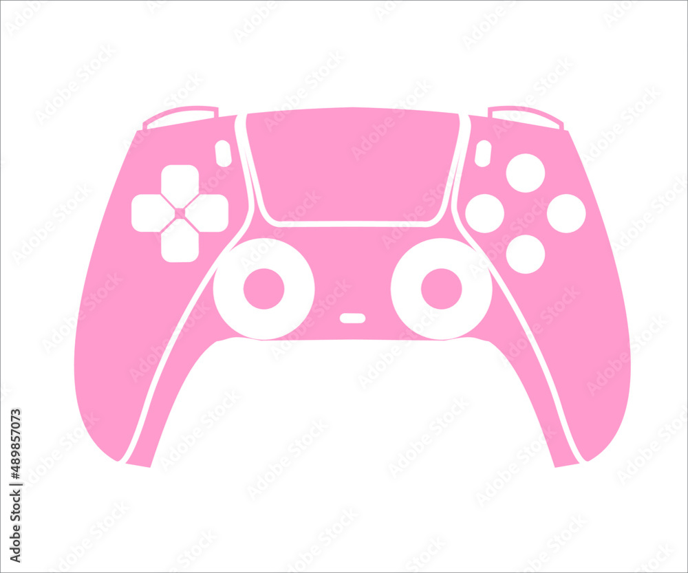 This is an illustration of a console stick for playing games with pink color This is an illustration of a console stick for playing games with pink color