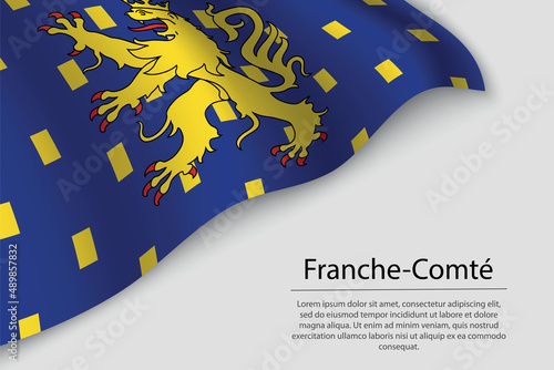 Fotografie Wave flag of Franche-Comté is a region of France