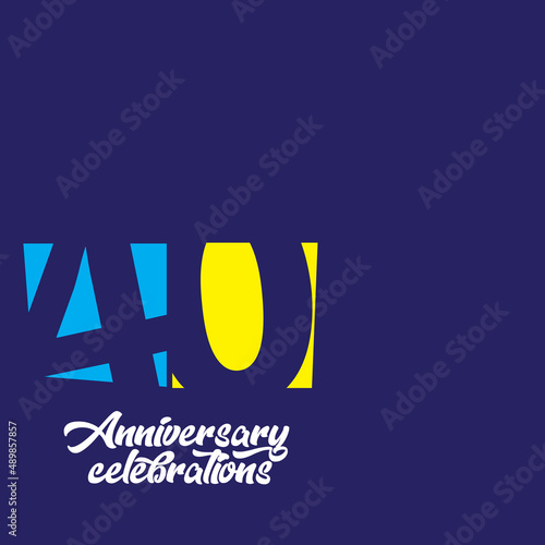 40 YEAR Anniversary celebrations logo design concept Premium Vector