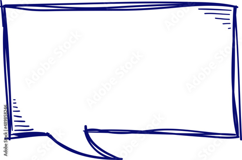Message bubble doodle. Simple sketch dialog or chat message. Speech bubble notebook drawings.