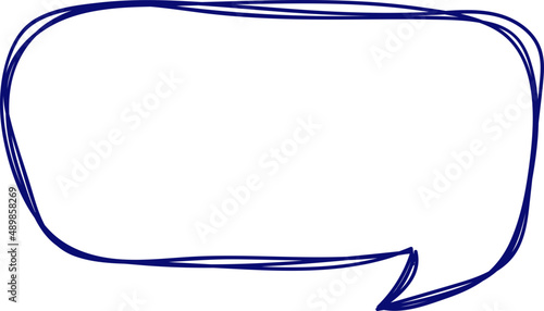 Message bubble doodle. Simple sketch dialog or chat message. Speech bubble notebook drawings.