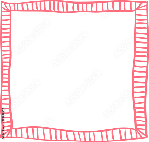 Doodle frame colorful. Simple pencil sketch. Sketch curve border.