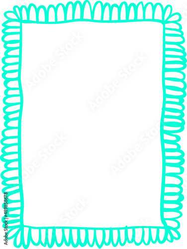 Doodle frame colorful. Simple pencil sketch. Sketch curve border.