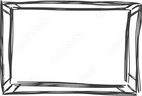 Frame doodle. Simple pencil doodle. Pencil effect abstract border.