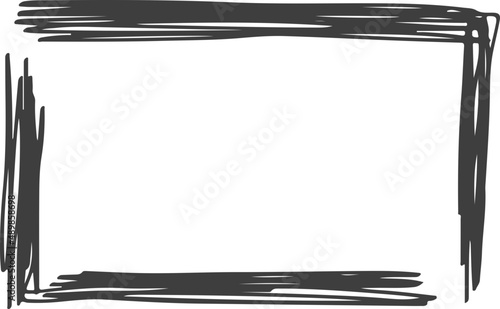 Frame doodle. Simple pencil doodle. Pencil effect abstract border.