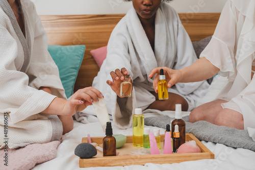 The set of the natural skincare products at the spa