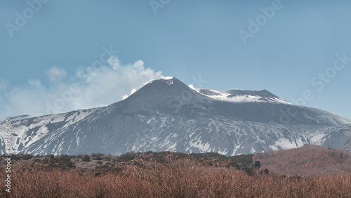 The volcano Etna in eruption