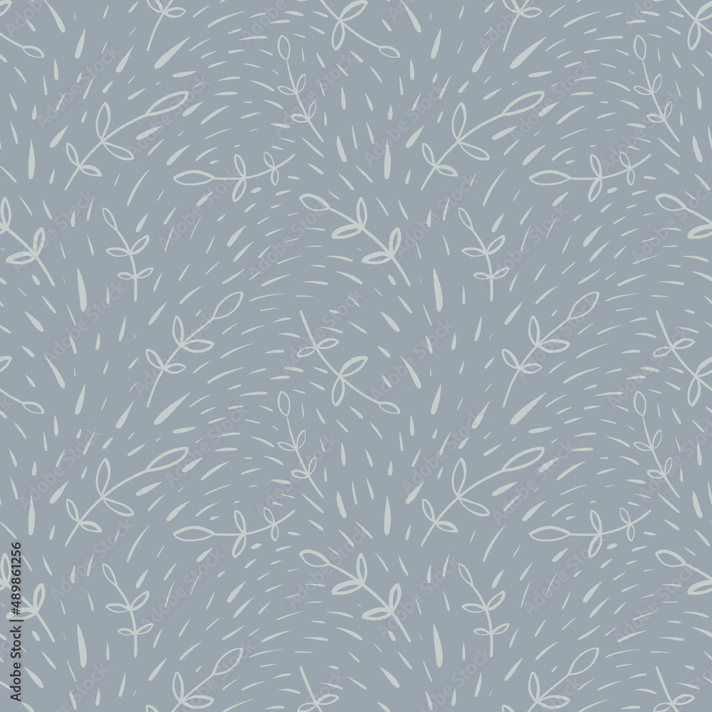 hand drawn branches with leaves seamless pattern of abstract botanical elements hand drawn branches with leaves seamless pattern of abstract botanical elements
