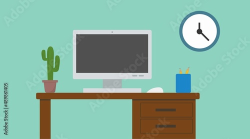 Wallpaper Mural Flat design, vector illustration concept of modern home or workspace. Torontodigital.ca