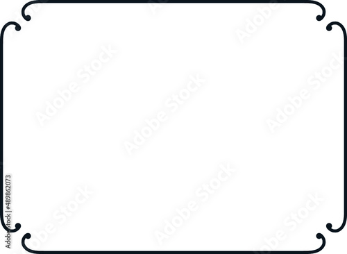 Vector border frame. Background, whiteboard or album page. Simple rectangular horizontal billboard, card, plaque, signboard, sticker or label 