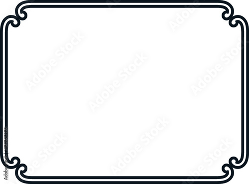 Vector border frame. Background or album page. Simple rectangular horizontal billboard, card, plaque, signboard, sticker or label 