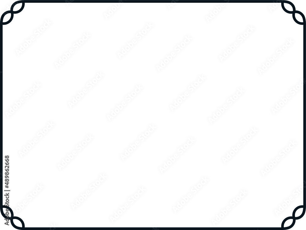 Fototapeta premium Vector border frame. Background or album page. Simple rectangular horizontal billboard, card, plaque, signboard, sticker or label 