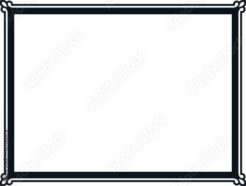 Vector border frame. Background or album page. Simple rectangular horizontal billboard, card, plaque, signboard, sticker or label 