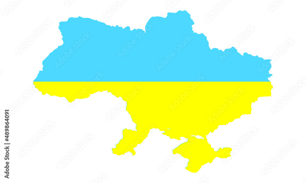 Map of Ukraine. Ukrainian flag. Silhouette of Ukraine. Map of Ukraine. Ukrainian flag. Silhouette of Ukraine.
