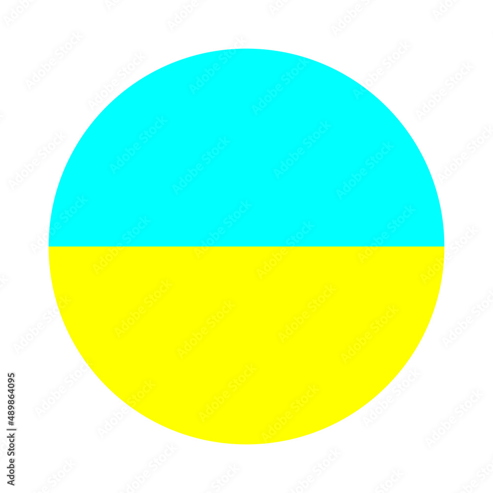 Round Ukrainian flag. Ukraine. Ukraine war. Round Ukrainian flag. Ukraine. Ukraine war.