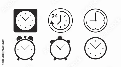 Vector Isolated Time and clock line icons. Set of vector linear icons.