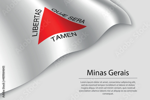 Wave flag of Minas Gerais is a state of Brazi