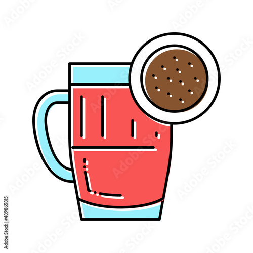 pu erh tea color icon vector illustration