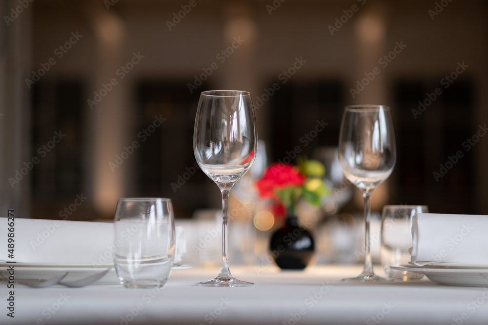 empty glass of water on the table with blur background empty glass of water on the table with blur background