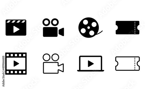 映画や動画のアイコンセット
