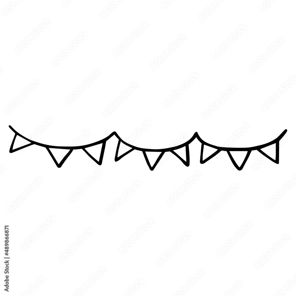 Garland Doodle Illustration Isolated on white background Garland Doodle Illustration Isolated on white background