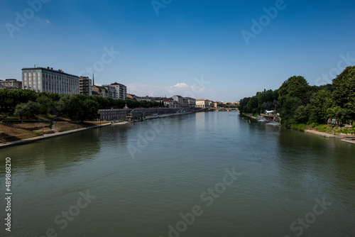 View of Fiume Po meaning River Po in Turin, Italy © Italyteam