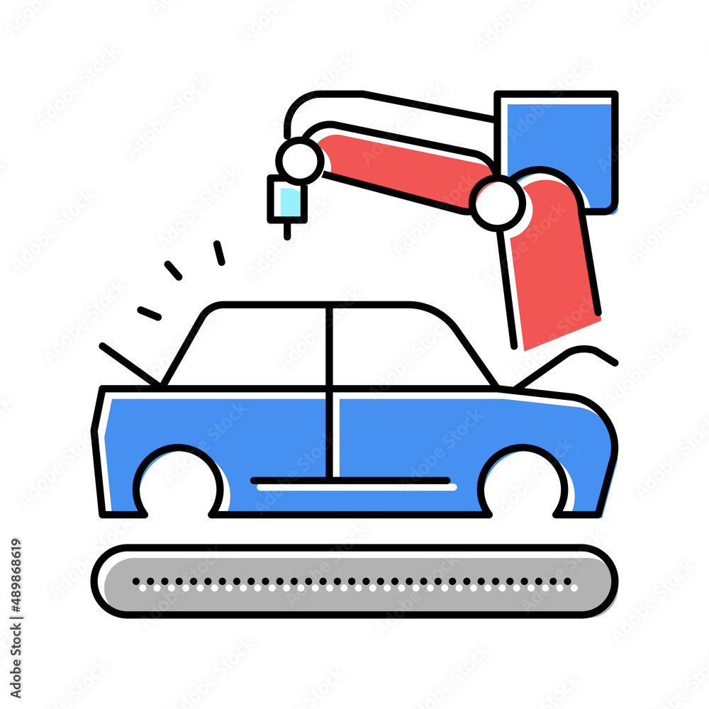 finishing painting car body color icon vector illustration
