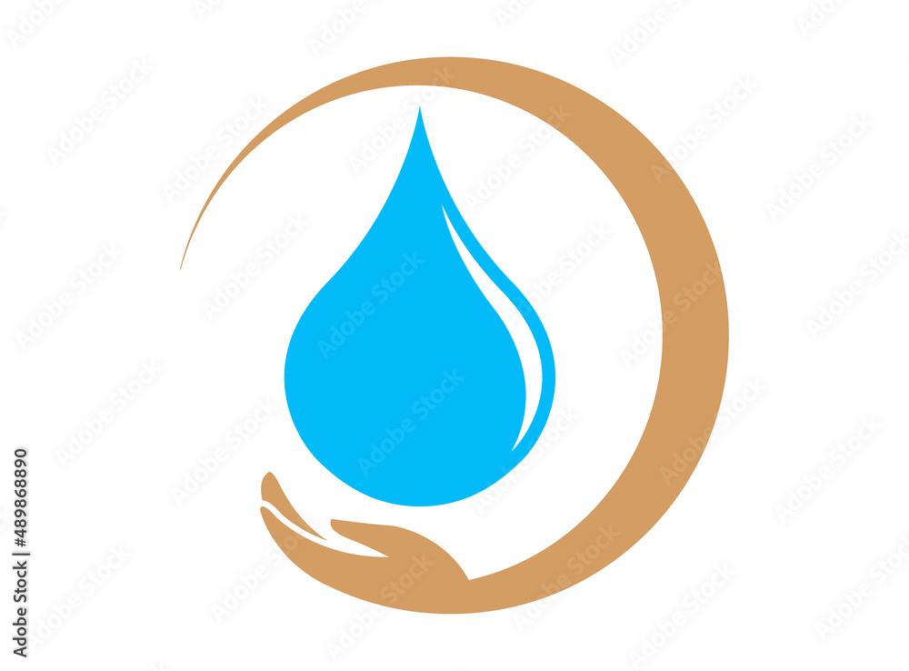 Hand and water logo vector image Hand and water logo vector image