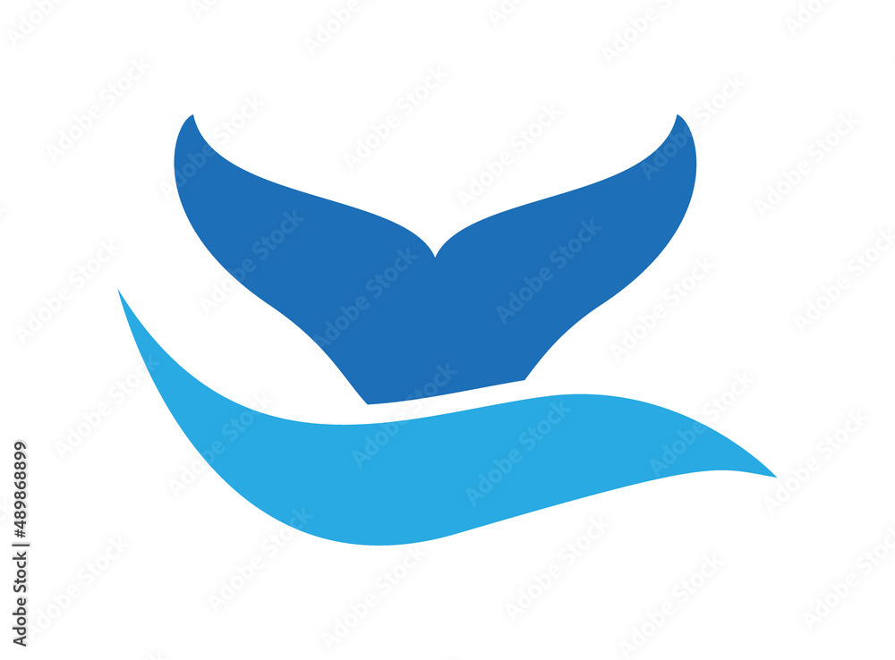Whale tail logo vector image