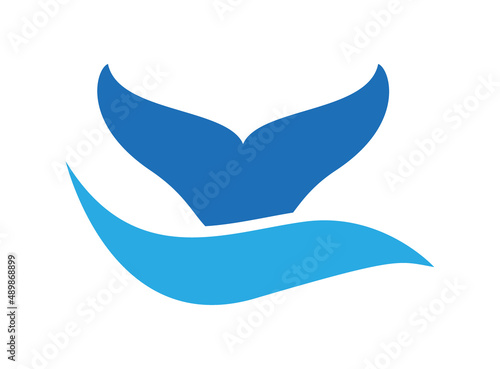 Whale tail logo vector image