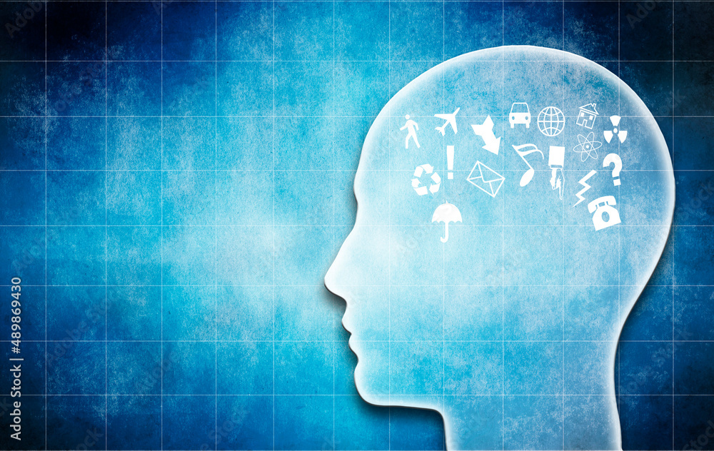 human head with symbols inside it human head with symbols inside it