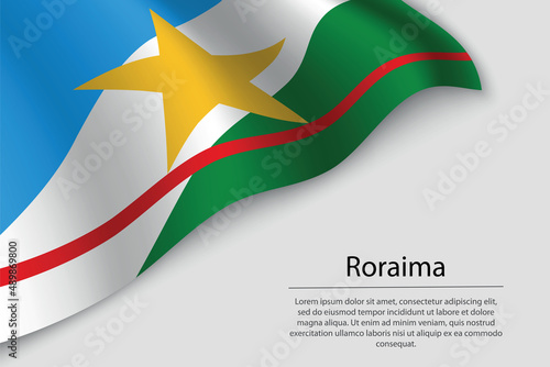 Wave flag of Roraima is a state of Brazi photo