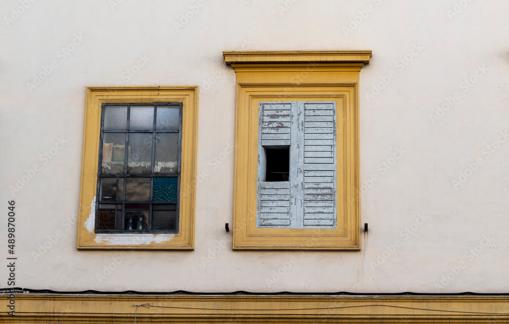 old and characteristic windows in Rome. Italy