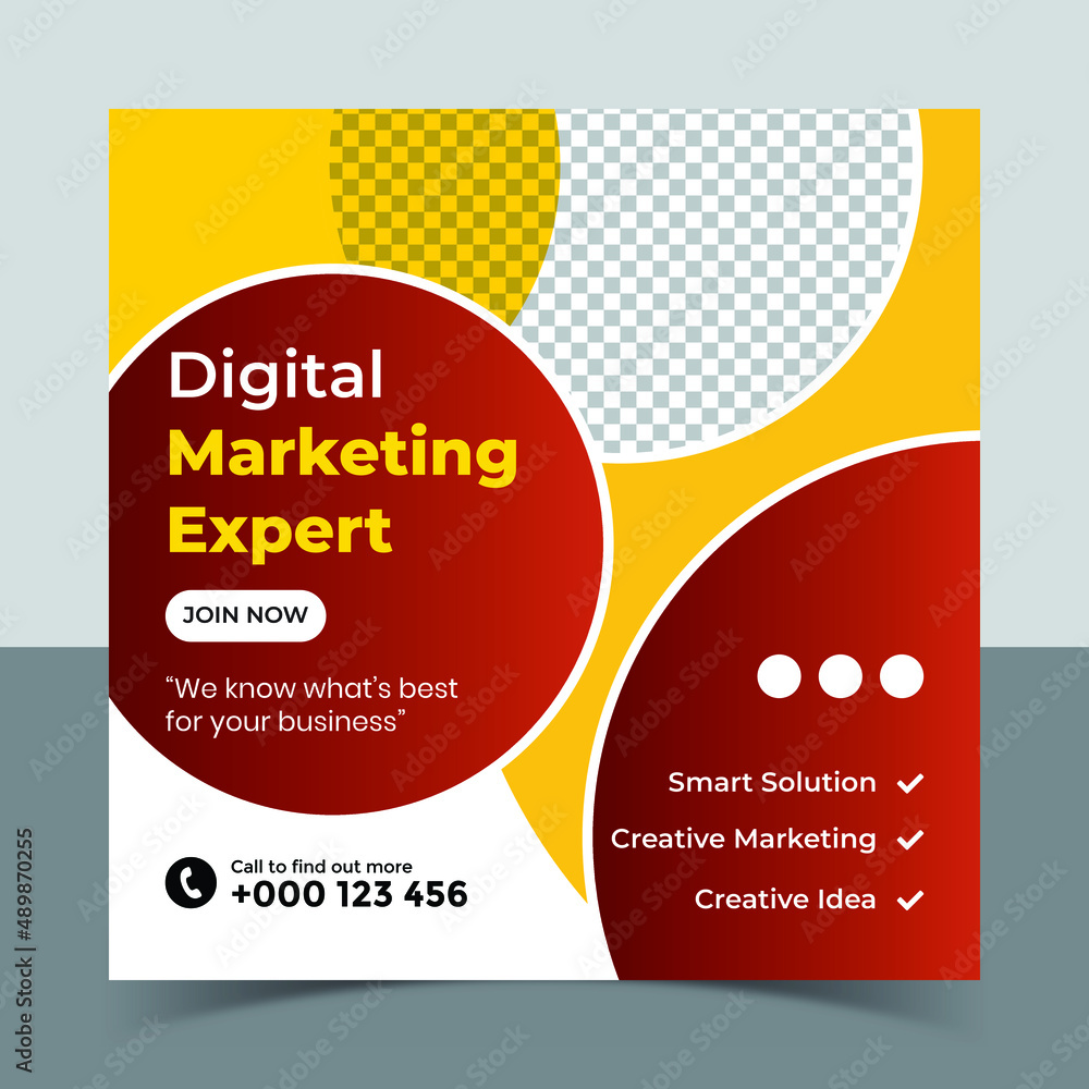 Fototapeta premium Digital marketing social media post banner template and corporate social media post template, Creative digital business marketing post