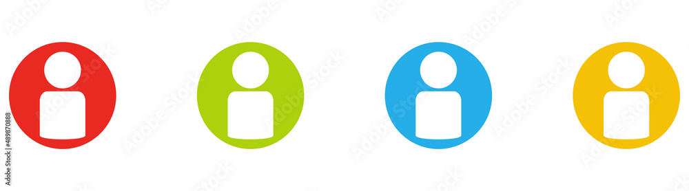 Personen Icons in 4 farbigen Kreisen Personen Icons in 4 farbigen Kreisen