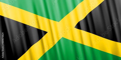 Wavy vector flag of Jamaica