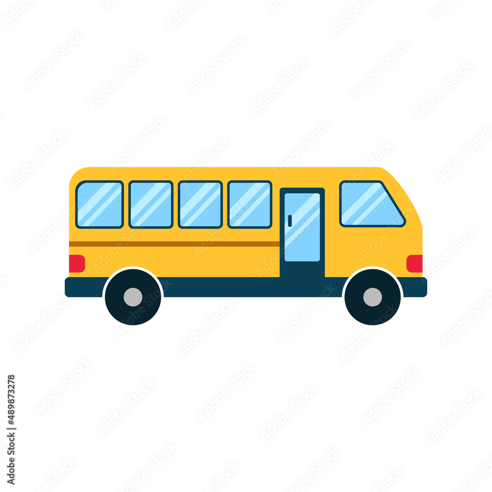 Simple bus vector illustration isolated on white background. Bus icon in flat style